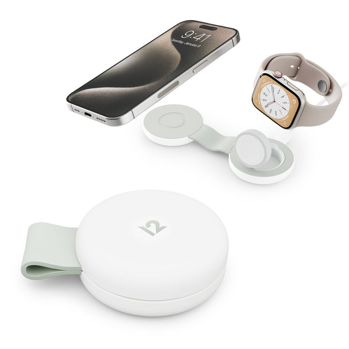 Twelve South ButterFly SE 2-in-1 Qi2 Travel Charger White