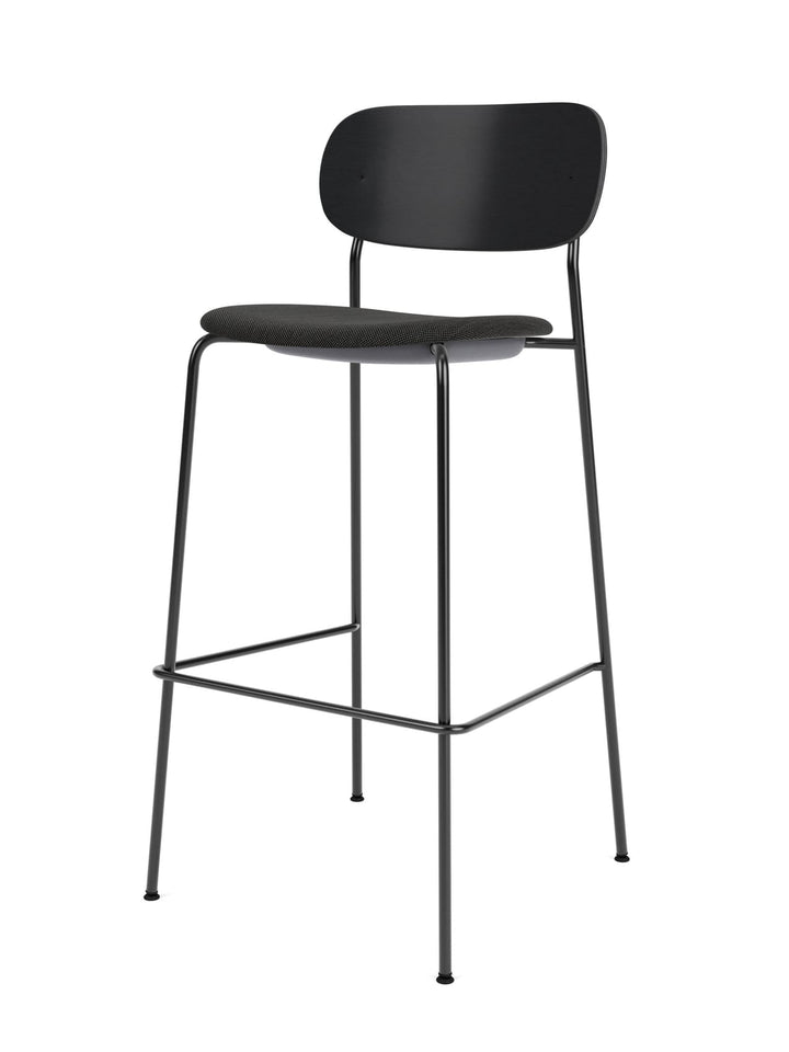 Co Bar Chair, Seat Upholstered by Audo Copenhagen - The Co Chair Collection is defined by its contoured form and warm materials. Conceived in collaboration with Norm Architects and Els Van Hoorebeeck, the Co Bar/Counter Chair is shaped with a wide back an