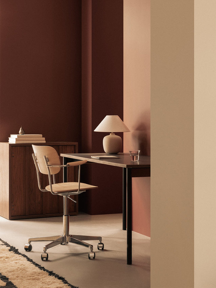 Co Task Chair, Veneer by Audo Copenhagen - The Co Task Armchair seamlessly integrates sitting comfort and flexible function into its minimalist expression. Designed for a wide range of work settings and set on a five-star Black or Aluminium swivel base wi