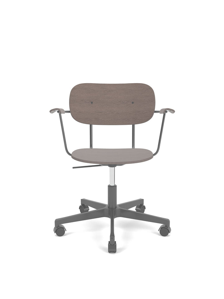Co Task Chair, Veneer by Audo Copenhagen - The Co Task Armchair seamlessly integrates sitting comfort and flexible function into its minimalist expression. Designed for a wide range of work settings and set on a five-star Black or Aluminium swivel base wi