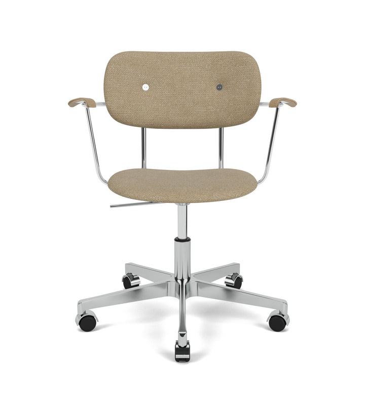 Co Task Chair, Fully Upholstered w/armrest, Aluminium base by Audo Copenhagen - The Co Task Armchair seamlessly integrates sitting comfort and flexible function into its minimalist expression. Designed for a wide range of work settings and set on a five-s