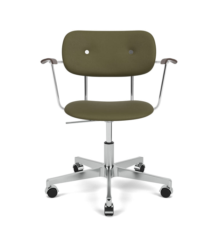 Co Task Chair, Fully Upholstered w/armrest, Aluminium base by Audo Copenhagen - The Co Task Armchair seamlessly integrates sitting comfort and flexible function into its minimalist expression. Designed for a wide range of work settings and set on a five-s