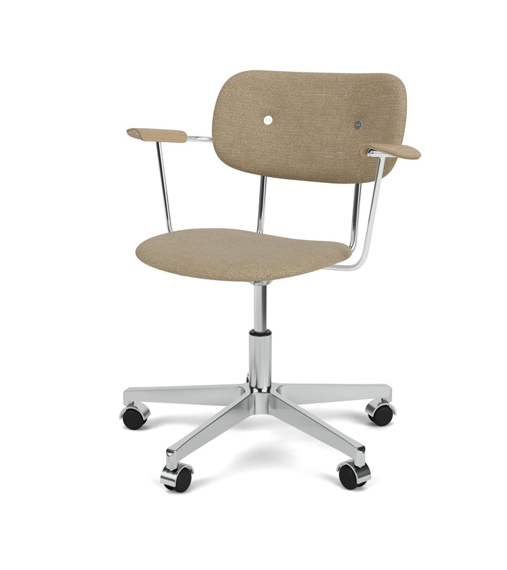 Co Task Chair, Fully Upholstered w/armrest, Aluminium base by Audo Copenhagen - The Co Task Armchair seamlessly integrates sitting comfort and flexible function into its minimalist expression. Designed for a wide range of work settings and set on a five-s