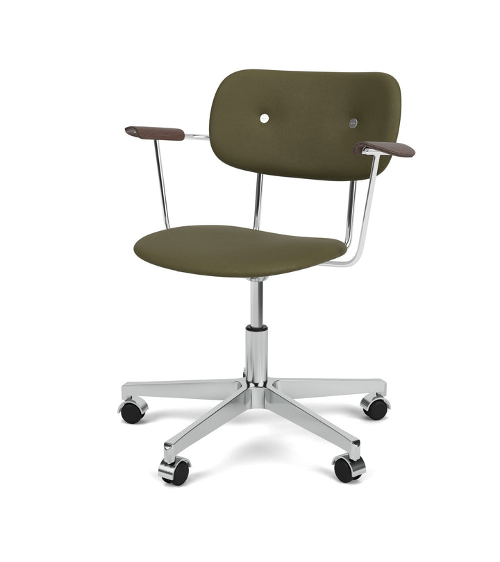 Co Task Chair, Fully Upholstered w/armrest, Aluminium base by Audo Copenhagen - The Co Task Armchair seamlessly integrates sitting comfort and flexible function into its minimalist expression. Designed for a wide range of work settings and set on a five-s
