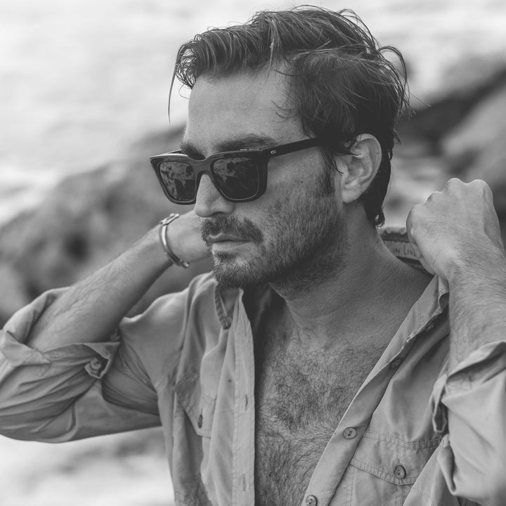 Vaanyard PRIME TIME. Black Gloss | Grey Polarised Sunglasses