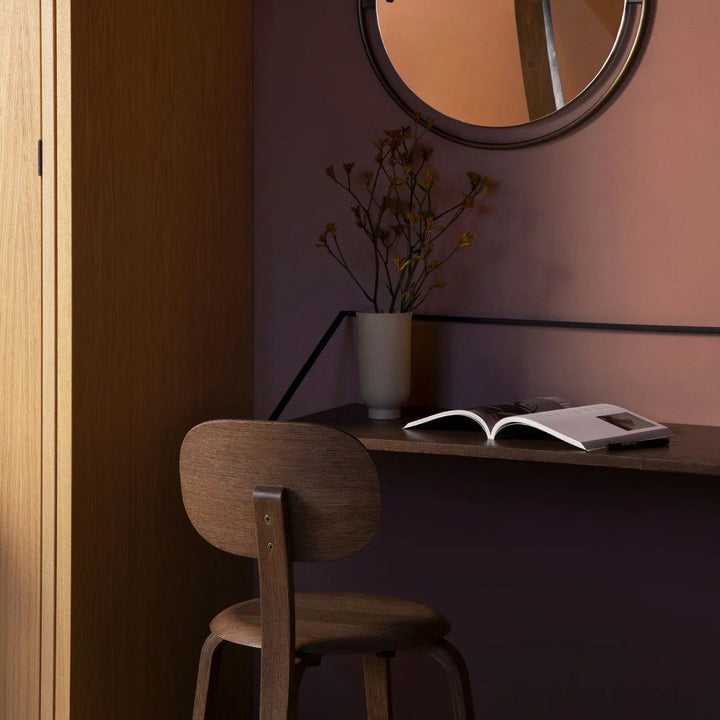 AUDO CPH (Ex MENU) Rail Desk, Black/Dark Stained Oak by Audo Copenhagen - With multiple functions – as a desk, counter or shelf to store books, hung at any height you choose – it lends itself to almost any setting and fits neatly into living areas as well