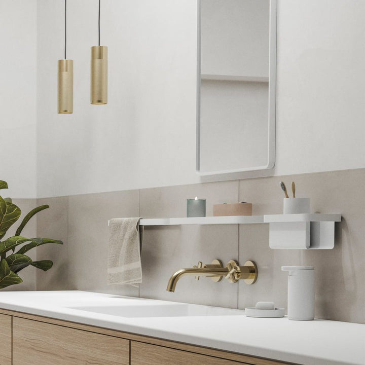 Rim Double Towel Rail Large, D70xW12xH3cm, White