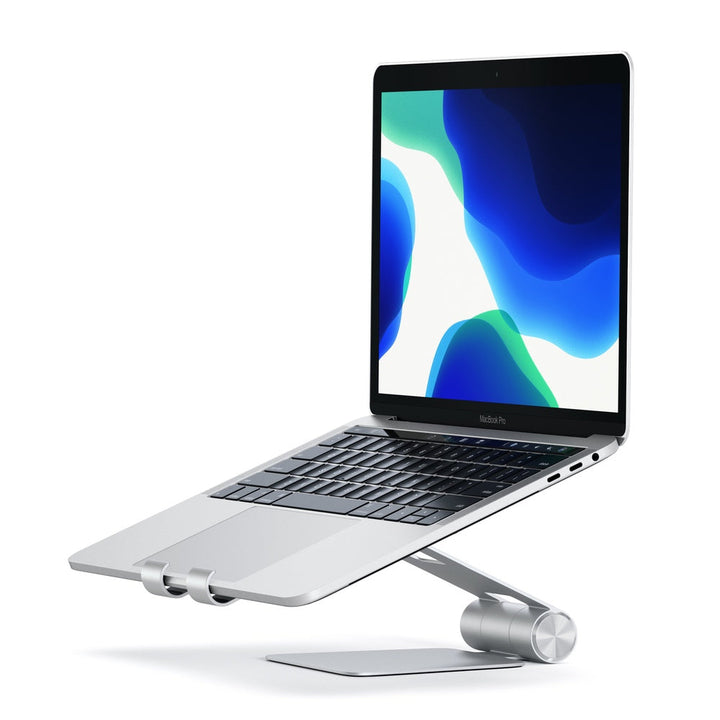 Satechi R1 Foldable Mobile Stand for Laptops & Tablets The Satechi R1 stand quickly elevates any mobile device or tablet for an optimal viewing experience. Constructed from solid aluminium, the R1's supporting grips are finished in rubber to hold your tab