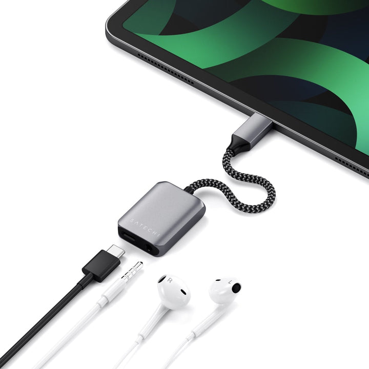 Satechi USB-C PD Audio Adapter The Satechi USB-C PD Audio Adapter is your ultimate audio companion device, with upgraded audio quality and USB-C Power Delivery (PD) 3.0 charging for audio support on-the-go. Uncompromising on both style and performance, th