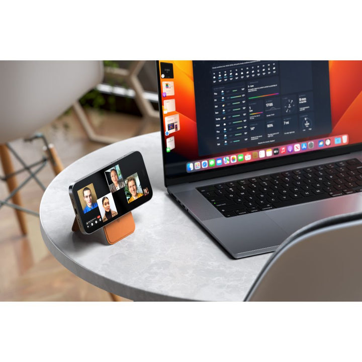 Satechi Magnetic Wallet Stand for iPhone The Satechi Vegan-Leather Magnetic Wallet Stand perfectly combines style, functionality, and sustainability – a powerful add-on accessory and the perfect companion for your everyday needs. Designed with MagSafe-com