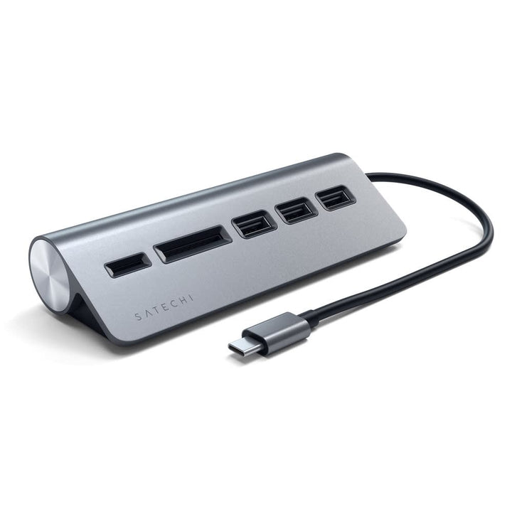 Satechi USB-C Combo Hub for Desktop The USB-C Combo Hub for Desktop allows you to connect all your standard USB devices to your USB-C smartphone, tablet or laptop. Whether it’s a USB thumb drive, external HDD or SD card, quickly transfer large files, down