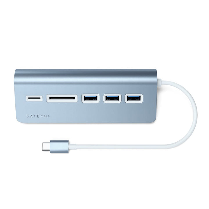 Satechi USB-C Combo Hub for Desktop The USB-C Combo Hub for Desktop allows you to connect all your standard USB devices to your USB-C smartphone, tablet or laptop. Whether it’s a USB thumb drive, external HDD or SD card, quickly transfer large files, down