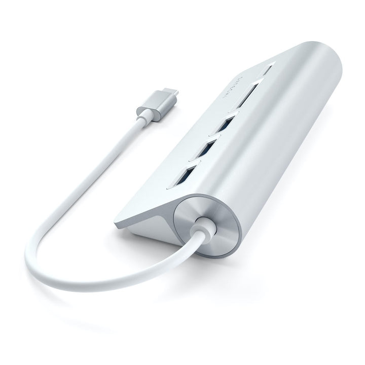 Satechi USB-C Combo Hub for Desktop The USB-C Combo Hub for Desktop allows you to connect all your standard USB devices to your USB-C smartphone, tablet or laptop. Whether it’s a USB thumb drive, external HDD or SD card, quickly transfer large files, down