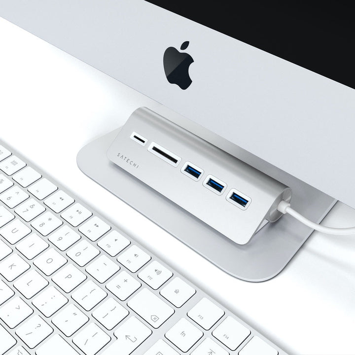 Satechi USB-C Combo Hub for Desktop The USB-C Combo Hub for Desktop allows you to connect all your standard USB devices to your USB-C smartphone, tablet or laptop. Whether it’s a USB thumb drive, external HDD or SD card, quickly transfer large files, down