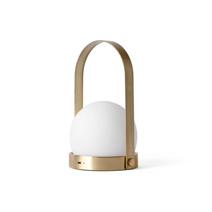 AUDO CPH (ex MENU) Carrie Lamp Portable + Rechargeable, Brushed Brass by Audo Copenhagen - The new “Carrie” LED Lamp by Norm Architects is versatile, fully portable and re-chargeable. In Denmark, where winters are cold and long, creating a warm, cozy atmo