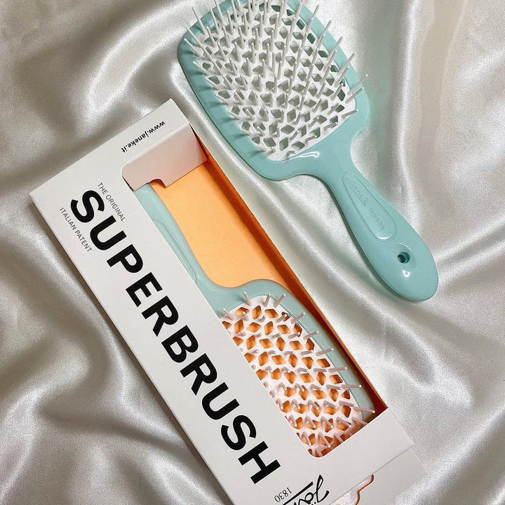 Janake Super Brush ( Multi Colours ) | Australian Stockist This brush features vented styling and nylon bristles, suitable for all hair types. Introducing The Superbrush by Janeke, a beloved patented styling brush that detangles with ease, speeds up blow