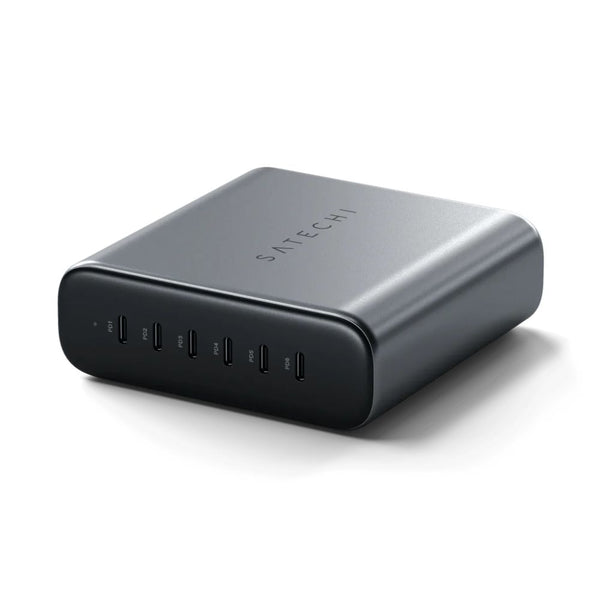 Satechi USB-C 200W USB-C 6-Port GaN Charger This elegant yet powerful charger allows you to charge up to 6 devices simultaneously driven by industry-leading GaN technology for a fast, reliable, and safe charge. By swapping out silicon for gallium nitride