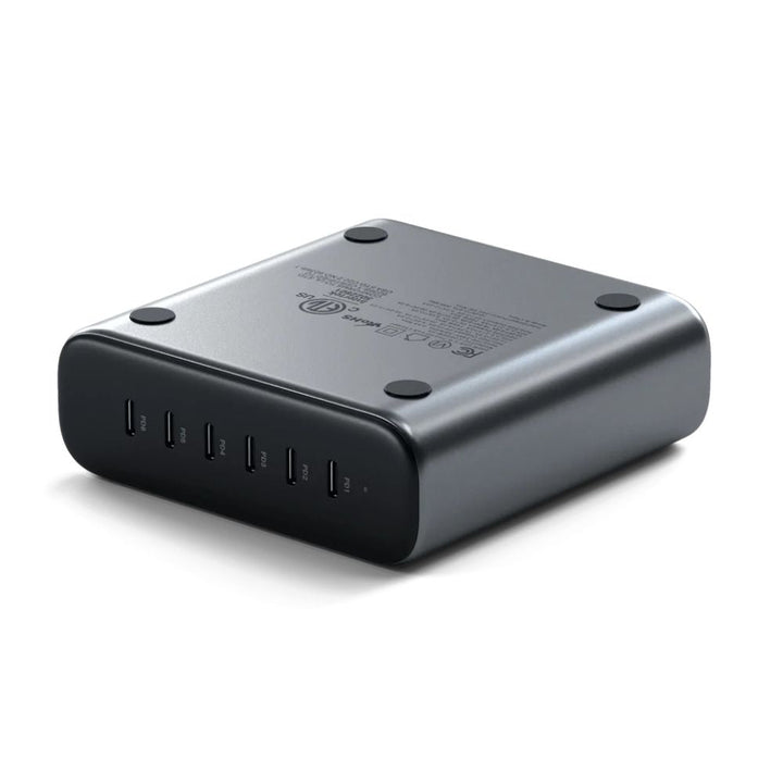 Satechi USB-C 200W USB-C 6-Port GaN Charger This elegant yet powerful charger allows you to charge up to 6 devices simultaneously driven by industry-leading GaN technology for a fast, reliable, and safe charge. By swapping out silicon for gallium nitride