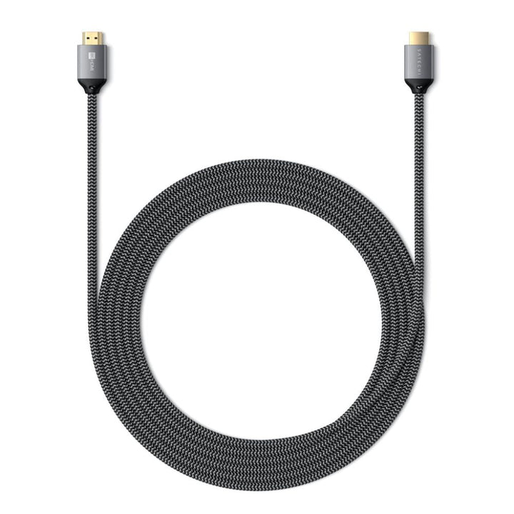 Satechi 8K Ultra High Speed HDMI Cable (2 metre) This high-strength 2M braided cable is the perfect solution to connect your laptop, tablet, or streaming device to your Ultra HD High-Speed HDMI setup. This latest HDMI version supports higher video resolut