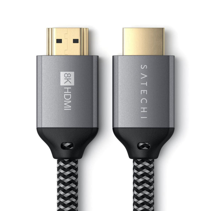 Satechi 8K Ultra High Speed HDMI Cable (2 metre) This high-strength 2M braided cable is the perfect solution to connect your laptop, tablet, or streaming device to your Ultra HD High-Speed HDMI setup. This latest HDMI version supports higher video resolut