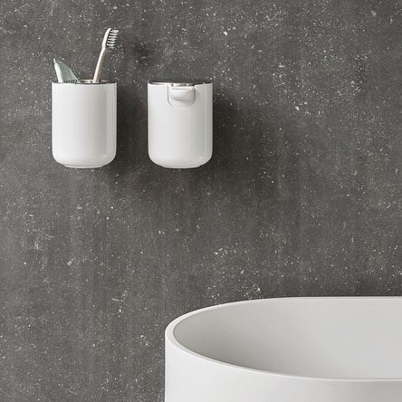AUDO CPH (ex MENU) Soap Pump/Soap Dispenser Wall Mount, White by Audo Copenhagen - This soap pump is designed with convenience and ease in mind, making cleaning effortless. With its simple refill process and modern brushed steel lid, you'll love using thi