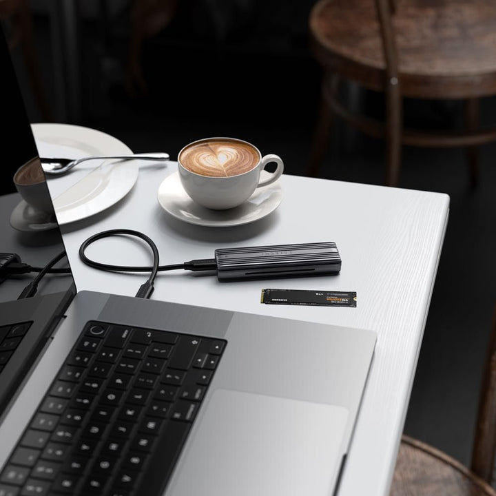 Satechi USB-C NVME / SATA SSD Enclosure This tool-free NVMe SSD enclosure can easily connect an M.2 NMVe SSDs or M.2 SATA SSDs with your computer to expand storage, upgrade the system, back up files, retrieve and recover data, and transfer data. Plug and