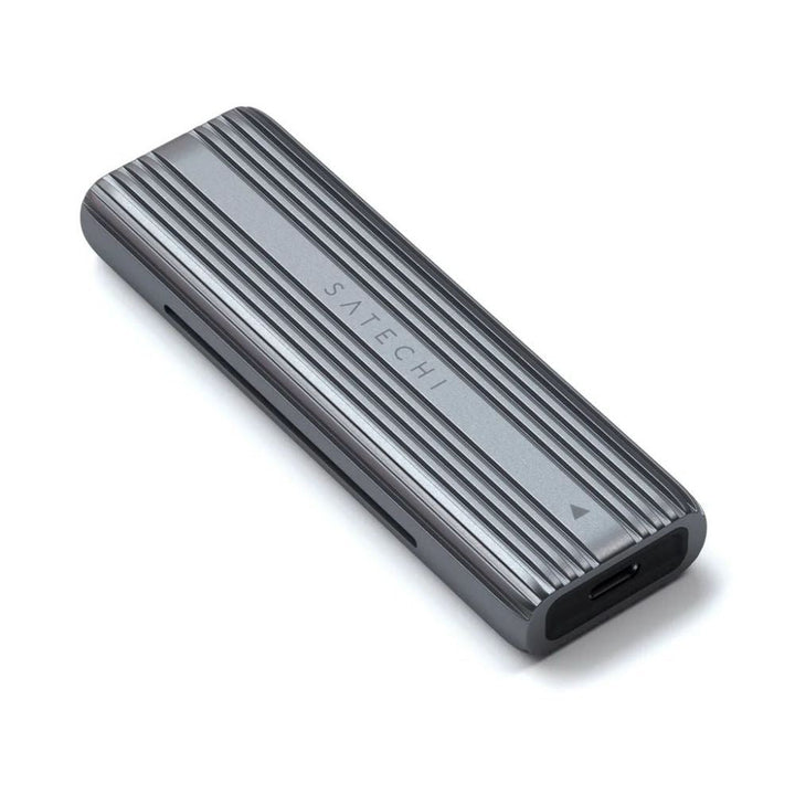 Satechi USB-C NVME / SATA SSD Enclosure This tool-free NVMe SSD enclosure can easily connect an M.2 NMVe SSDs or M.2 SATA SSDs with your computer to expand storage, upgrade the system, back up files, retrieve and recover data, and transfer data. Plug and