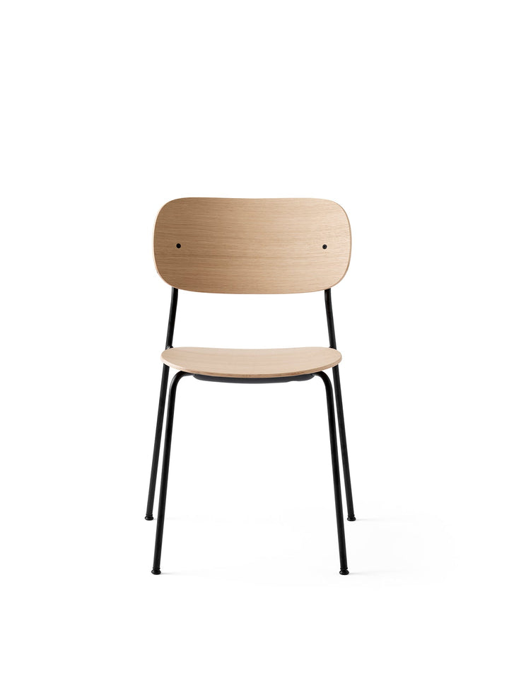 Co Dining Chair, Black steel, Veneer by Audo Copenhagen - Together, mutually, in common: the words that define the prefix ‘co-’ are at the heart of our new Co Chair design. Conceived in collaboration with The Office Group and Norm Architects, the multi-fu