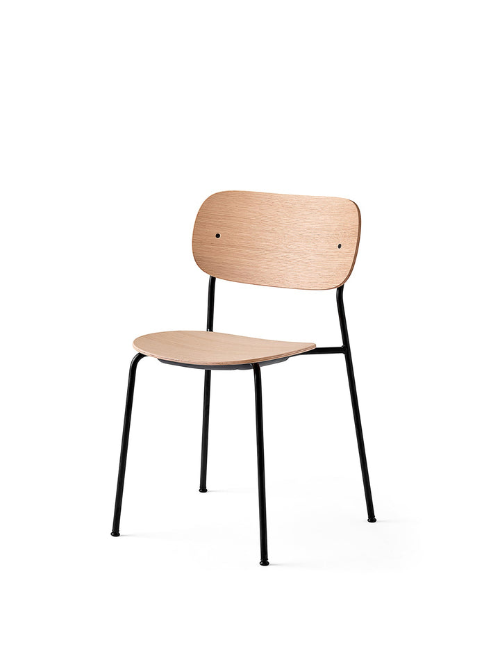 Co Dining Chair, Black steel, Veneer by Audo Copenhagen - Together, mutually, in common: the words that define the prefix ‘co-’ are at the heart of our new Co Chair design. Conceived in collaboration with The Office Group and Norm Architects, the multi-fu