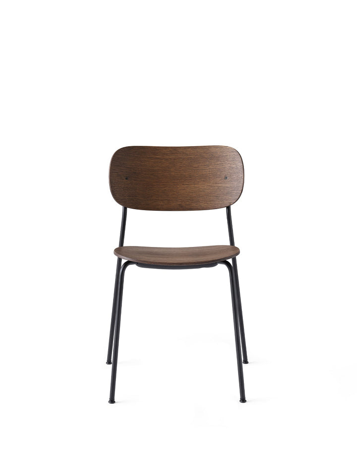 Co Dining Chair, Black steel, Veneer by Audo Copenhagen - Together, mutually, in common: the words that define the prefix ‘co-’ are at the heart of our new Co Chair design. Conceived in collaboration with The Office Group and Norm Architects, the multi-fu