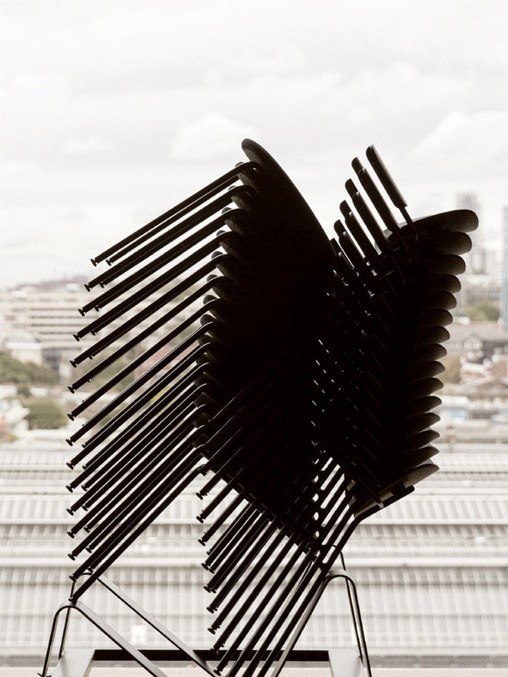 Co Dining Chair, with armrest, Black, Veneer by Audo Copenhagen - Together, mutually, in common: the words that define the prefix ‘co-’ are at the heart of our new Co Dining Chair design. Conceived in collaboration with The Office Group and Norm Architect