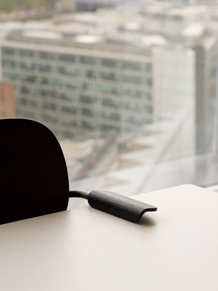 Co Dining Chair, with armrest, Black, Veneer by Audo Copenhagen - Together, mutually, in common: the words that define the prefix ‘co-’ are at the heart of our new Co Dining Chair design. Conceived in collaboration with The Office Group and Norm Architect