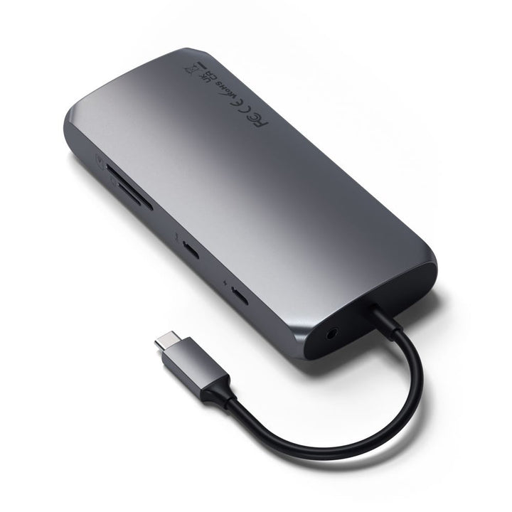 Satechi USB-C Multiport MX Adapter (Space Grey) Unlock the full potential of your M1 setup with the Satechi USB-C Multiport MX Adapter. Powerful yet ultra-sleek, the adapter features dual 4K HDMI, Gigabit Ethernet, USB-C PD charging, USB-C data, USB-A dat