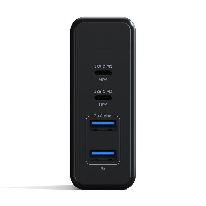 Satechi 108W Pro USB-C PD Desktop Charger (Space Grey) Upgrade to pro power with the Satechi 108W Pro USB-C PD Desktop Charger. Featuring dual USB-C Power Delivery ports, 90W and 18W, to charge even your most power-hungry Type-C devices at full speed - wi