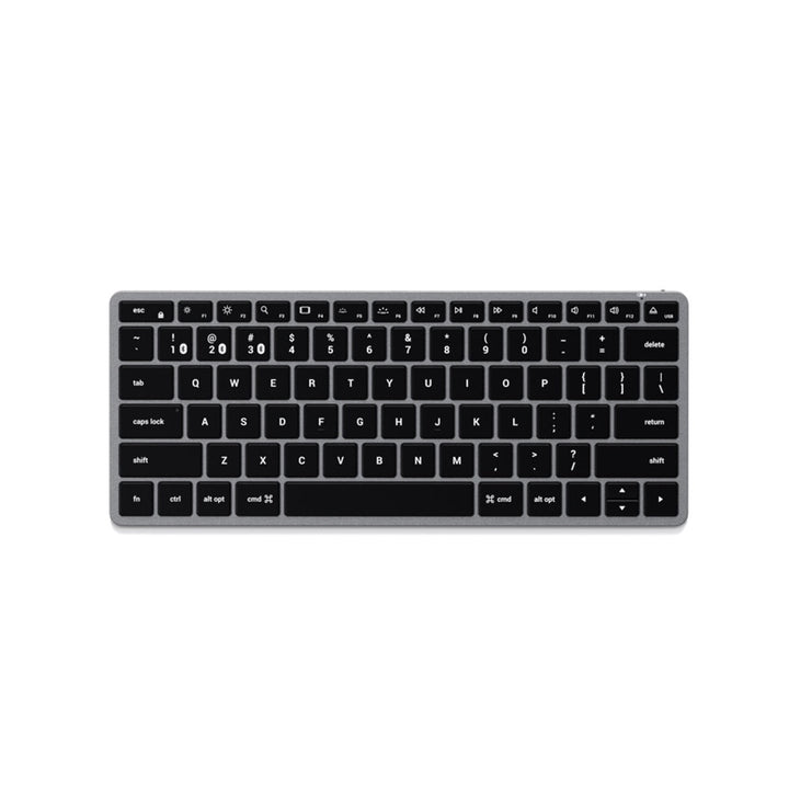 Satechi Slim X1 Bluetooth Backlit Keyboard (Space Grey) Upgrade your on-the-go setup with the Satechi Slim X1 Bluetooth Backlit Keyboard. Designed with Apple users in mind, the keyboard features a full QWERTY layout, multi-device Bluetooth connection, and