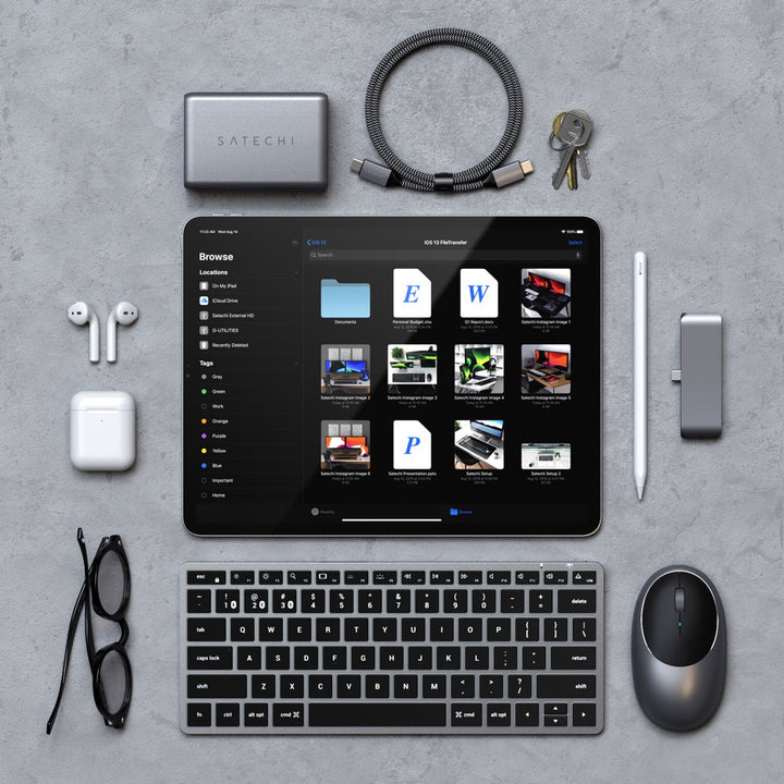 Satechi Slim X1 Bluetooth Backlit Keyboard (Space Grey) Upgrade your on-the-go setup with the Satechi Slim X1 Bluetooth Backlit Keyboard. Designed with Apple users in mind, the keyboard features a full QWERTY layout, multi-device Bluetooth connection, and