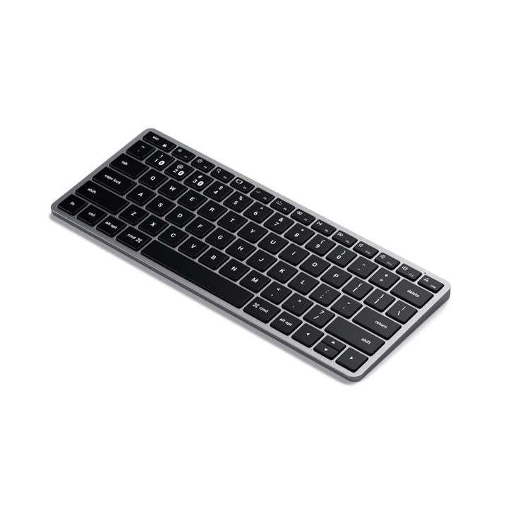 Satechi Slim X1 Bluetooth Backlit Keyboard (Space Grey) Upgrade your on-the-go setup with the Satechi Slim X1 Bluetooth Backlit Keyboard. Designed with Apple users in mind, the keyboard features a full QWERTY layout, multi-device Bluetooth connection, and