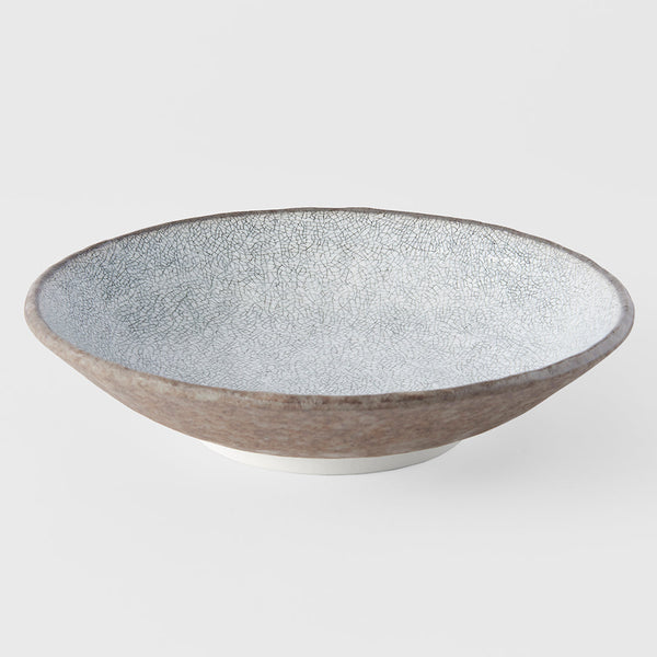 Pasta Bowl 24cm Crazed Grey Glaze