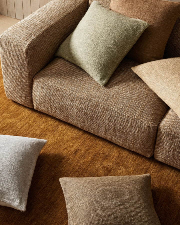 Domenica Sage With a soft, vintage feel, Domenica is a plain linen blend cushion with a chunky texture featured on one side. In seven on-trend colours, the shade Sage brings a soft, olive hue for a natural look. With a woven raw-look yarn, Domenica is a r