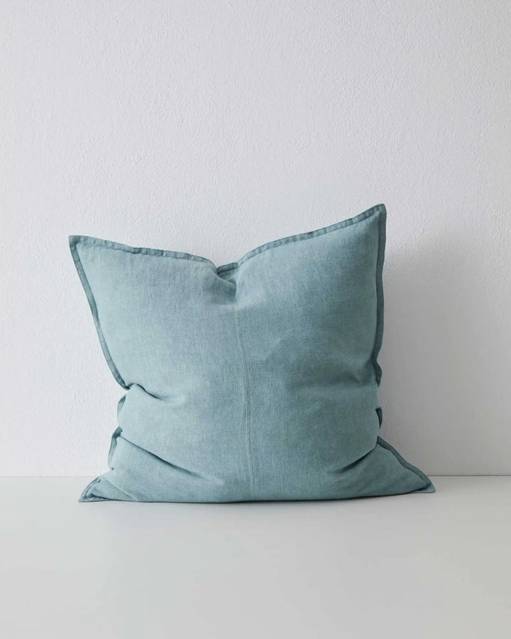 Como Mineral Premium Linen Cushion - Calming Style Elevate your space with Como Mineral, a light blue linen cushion offering softness and vintage charm. Perfect for every mood.