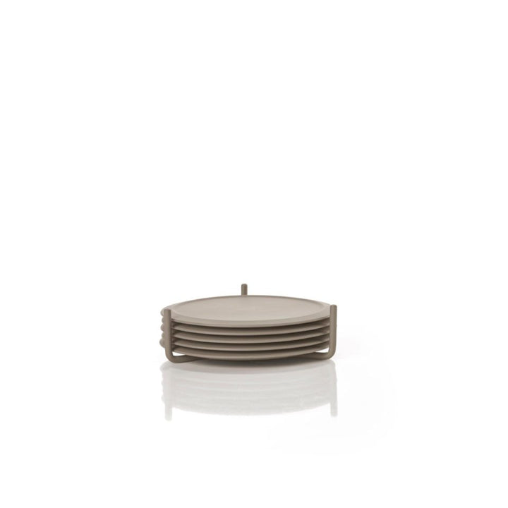 Zone Denmark - Singles Coasters, Taupe with Holder, Set of 6 - ZO-28072-5722000280729