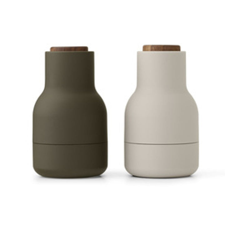 Audo CPH Bottle Grinder, Small by Audo Copenhagen - The Small Bottle Grinders come as a two-piece set of salt and pepper mills, each equipped with a robust ceramic mechanism that efficiently grinds various spices. Designed in a bottle shape that fits comf