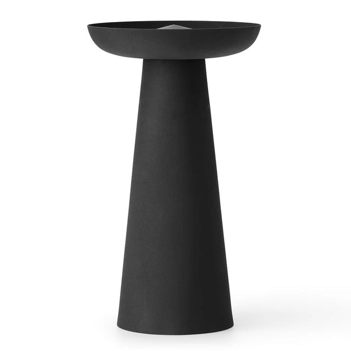 Audo CPH Meira Oil Lantern (Height 36 cm), Black by Audo Copenhagen - Product Information:Inspired by ancient torches, the Meira Oil Lantern in powder-coated steel illuminates outdoor spaces as the sun sets. Designed with a refillable oil chamber, the amb