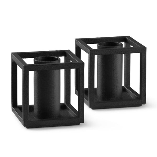 Audo CPH Kubus Micro, Candle Holder, Black (2 pcs.) by Audo Copenhagen - Product Information:Kubus Micro is a stylish and slight version of the first Kubus candle holder Mogens Lassen designed in 1962. Profiling the same geometry as its predecessor on a s