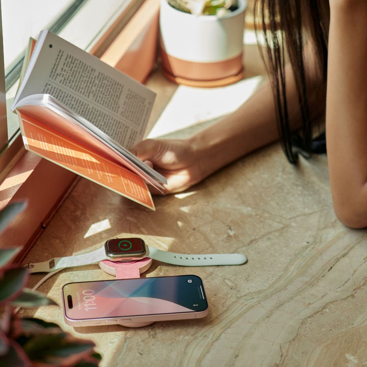 Twelve South ButterFly SE 2-in-1 Qi2 Travel Charger (Pink)