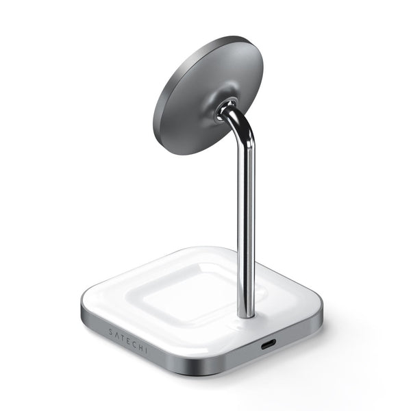 Satechi Magnetic 2-in-1 Wireless Charging Stand (Space Grey) The Satechi Magnetic 2-in-1 Wireless Charging Stand combines the power of dual wireless charging with the convenience of hands-free magnetic attachment. Designed for iPhone 12 and AirPods Pro, t