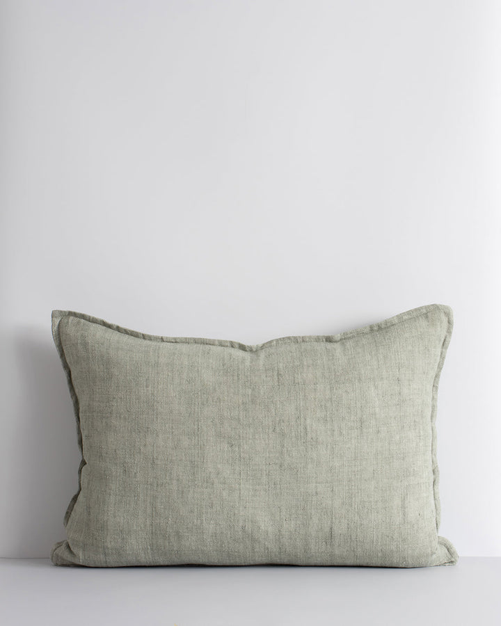 Arcadia Cushion Raw texture is celebrated in stunning natural tones. Handwoven in 100% linen, the Arcadia features a 1cm flange edge, enhancing strength and durability while creating an easy and contemporary aesthetic. The natural charcoal tone and lumbar