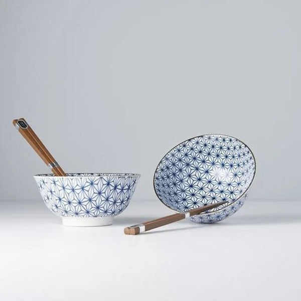 Bowl Set 15cm / Blue Starburst Design