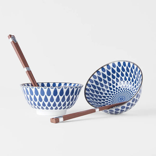 Bowl Set 15cm / Rain Drop Pattern