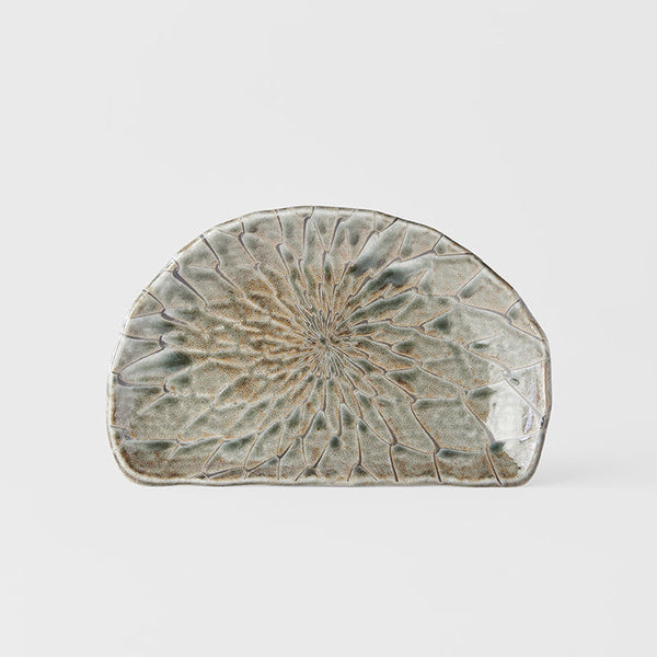 D Shaped Plate 21cm / Moss Net Design